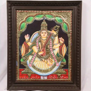 Saraswathi Devi Tanjore Painting