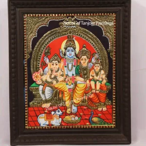 Shiva Parivar Tanjore Painting