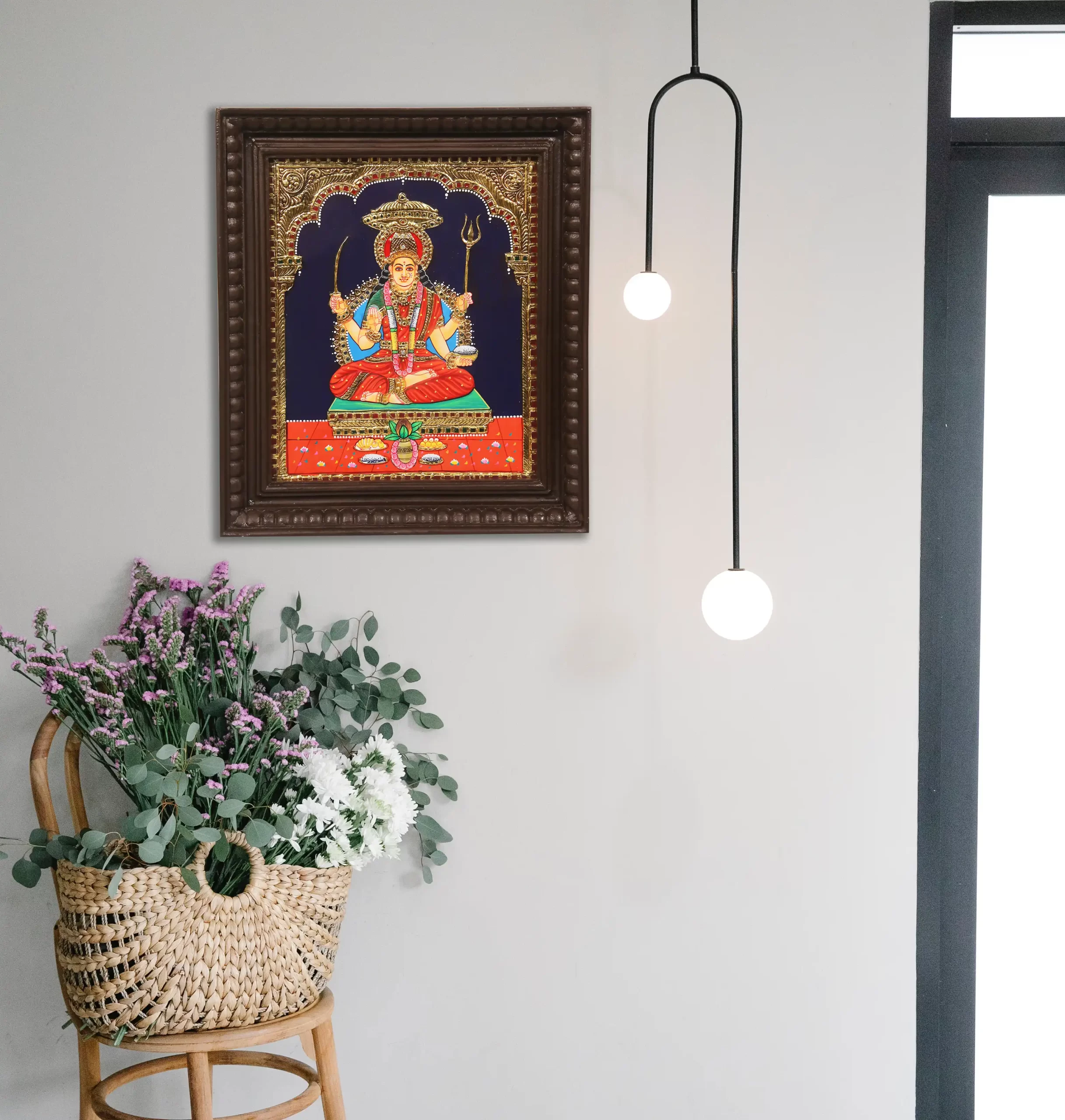 Santhoshi Matha Tanjore painting
