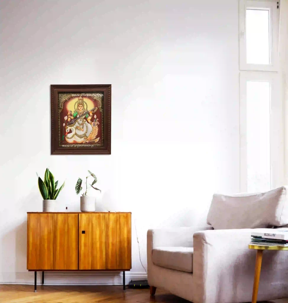 Saraswathi Devi Tanjore Painting