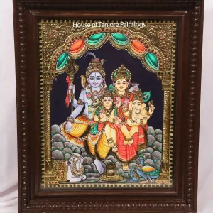 Shiva Parivar Tanjore Painting