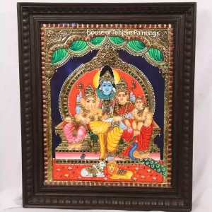 Shiva Parivar Tanjore Painting