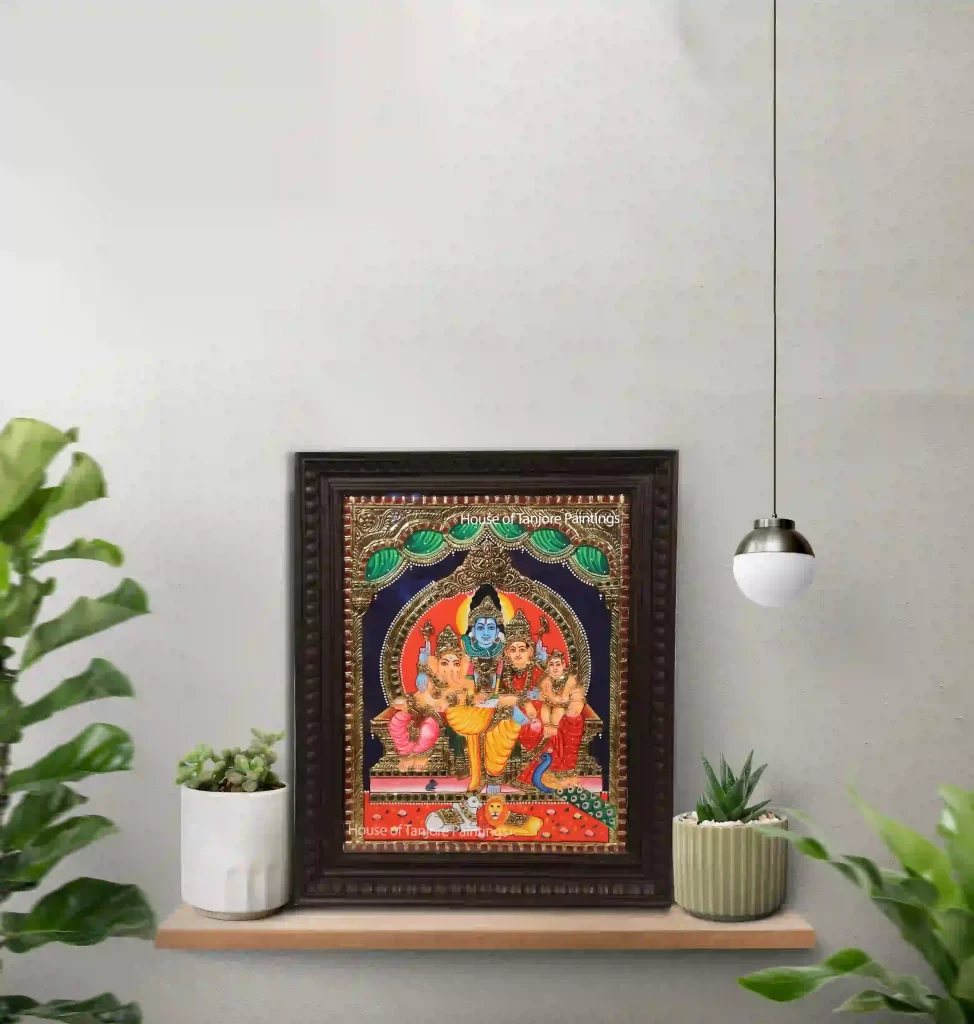 Shiva Parivar Tanjore Painting