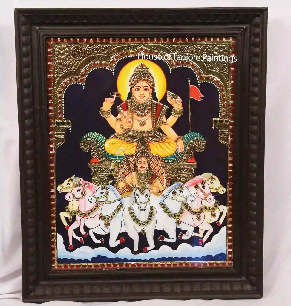 Surya Bhagwan Tanjore Painting
